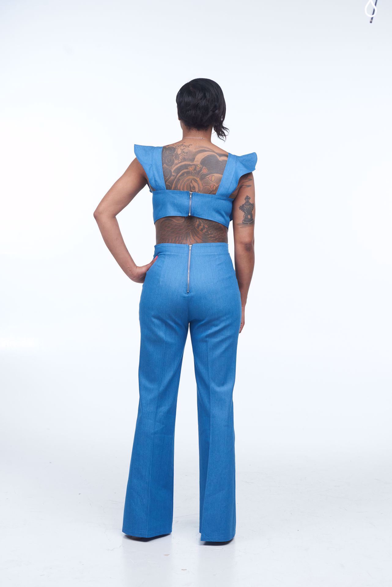 Picture of Butterflies Denim Jumpsuit