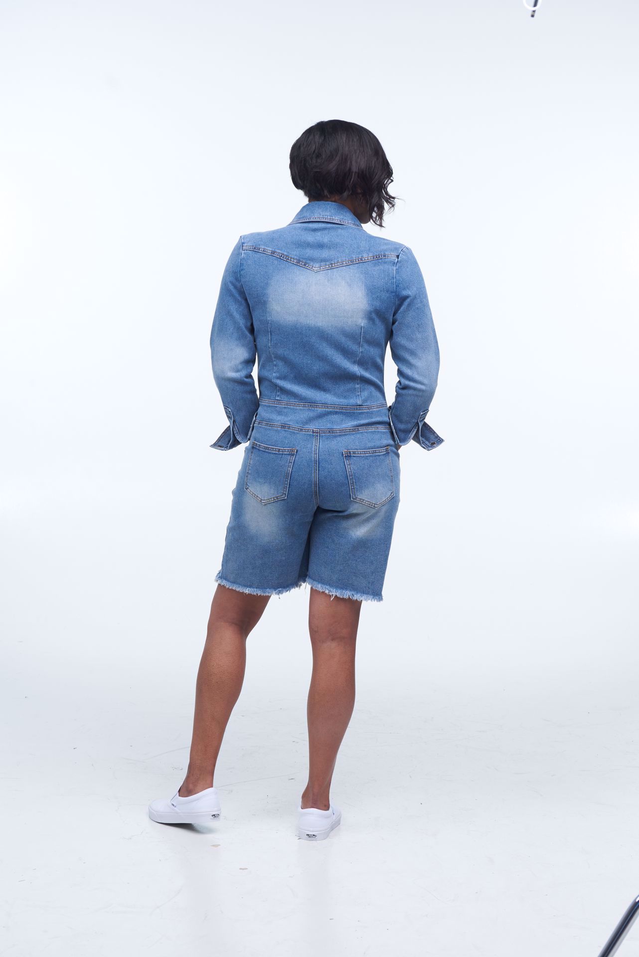 Picture of On The Go Denim Shorts Jumpsuit