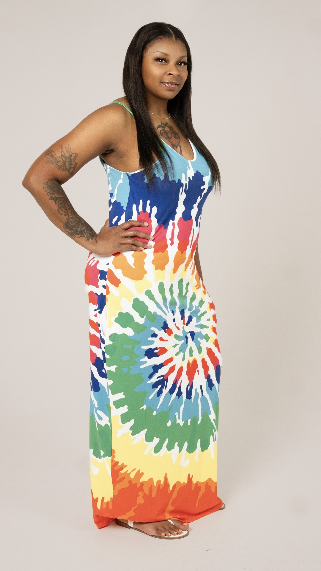 Picture of Rainbow Paint Splatter Dress